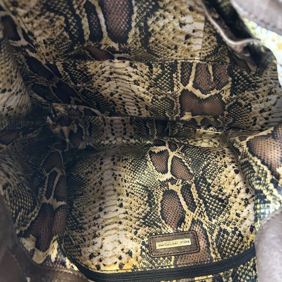 Aqua Madonna Espresso Brown Leather Quilted Front Satchel Shoulder Bag - Picture 9 of 15